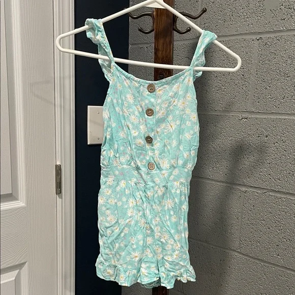 Floral Button-Front Romper - Picture 1 of 3